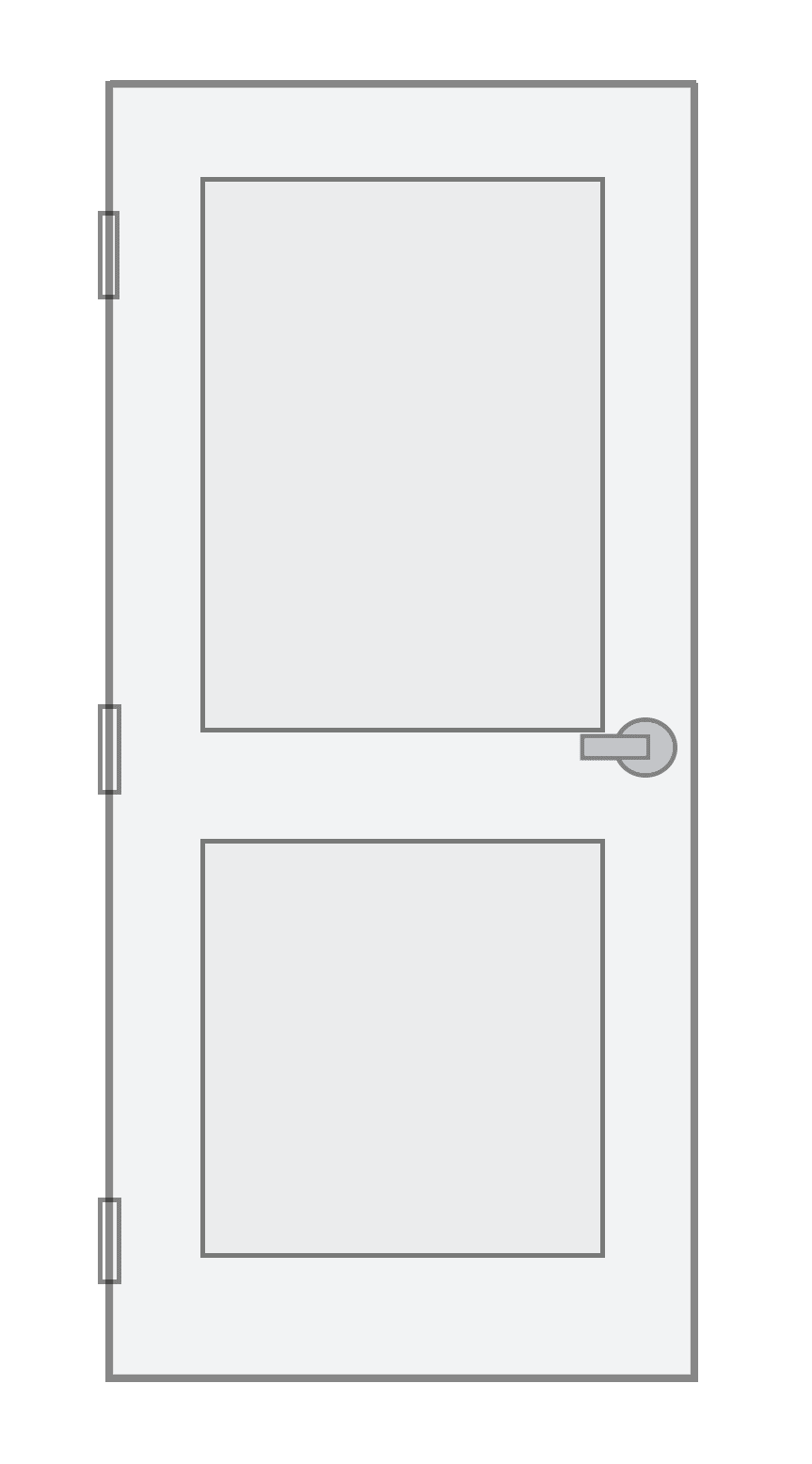 two panel commercial metal door