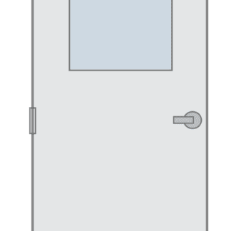 commercial metal door with glass
