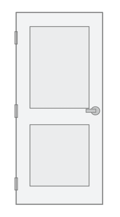 two panel commercial metal door