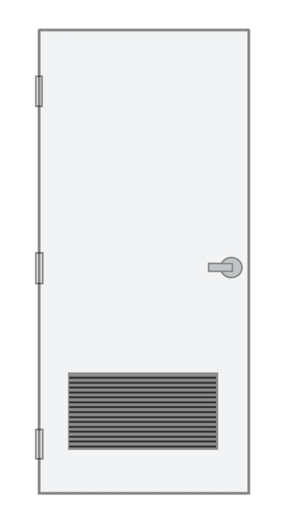 commercial metal door with louver