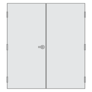 double commercial metal doors