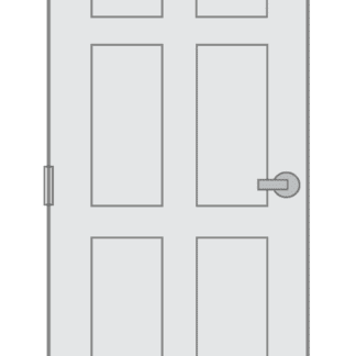 six panel commercial metal door
