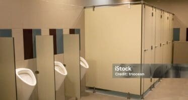 Inside the public bathroom